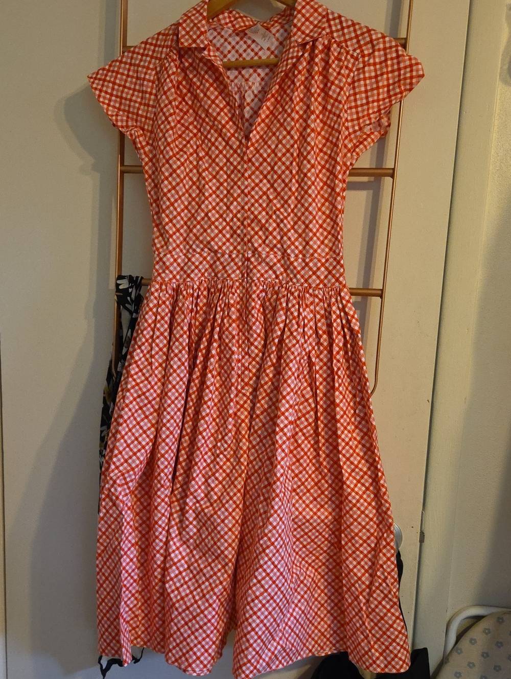 Bernie Dexter Red Plaid Kelly Shirt Dress